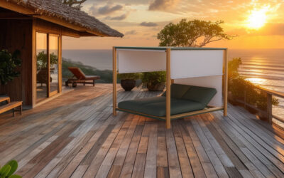 Madeira, alumínio, areia e mar: o design que vive ao ar livre